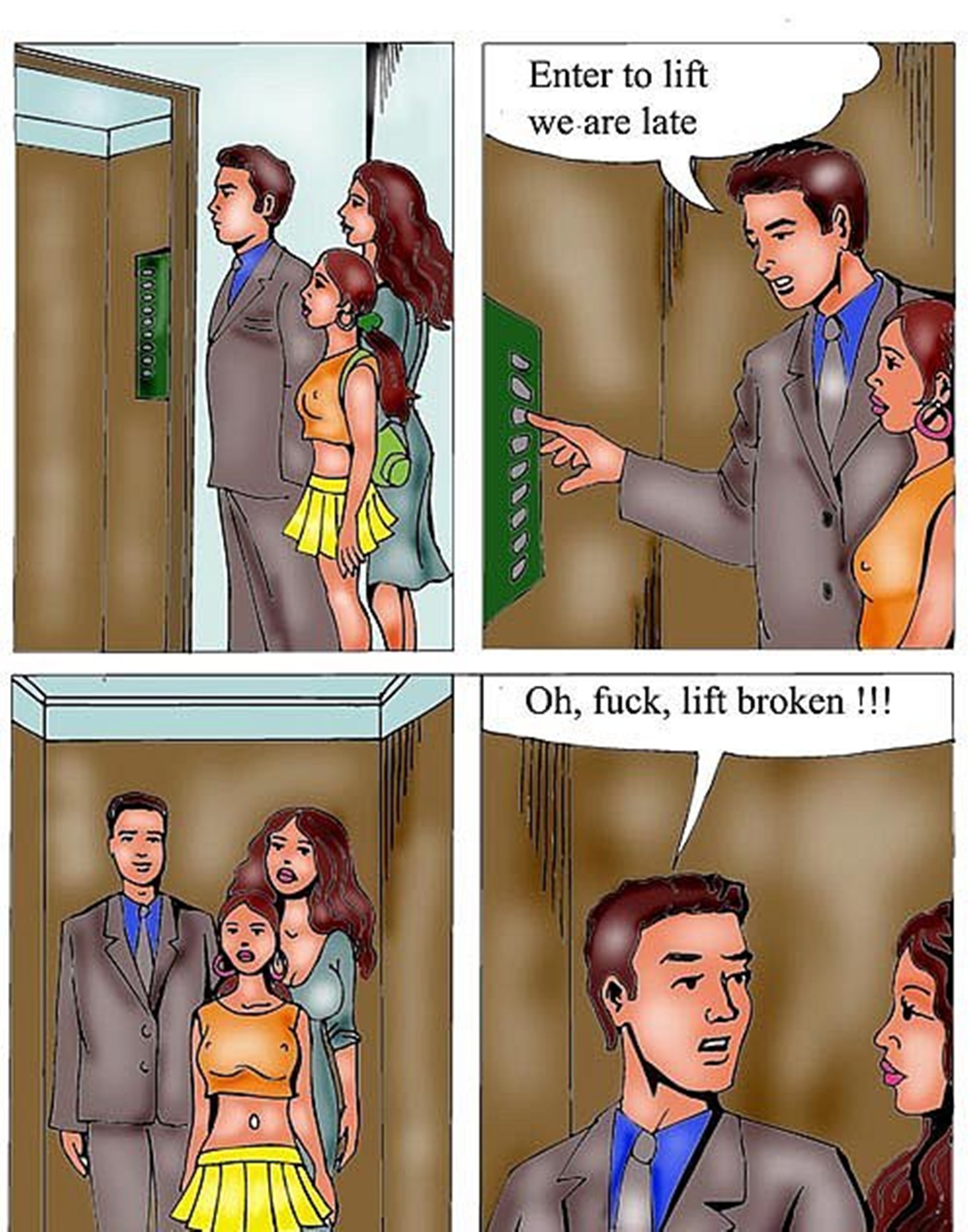 Порно комиксы лифт фото 19