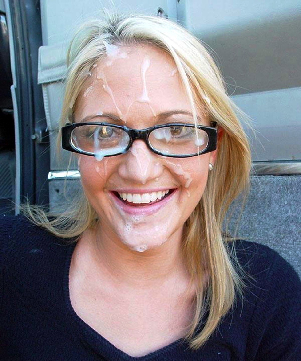 Blonde Glasses Cum Facial - Blonde milf glasses cum - cum.news